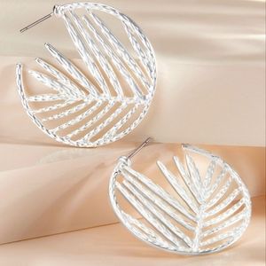 Fern Hoop Earrings silver